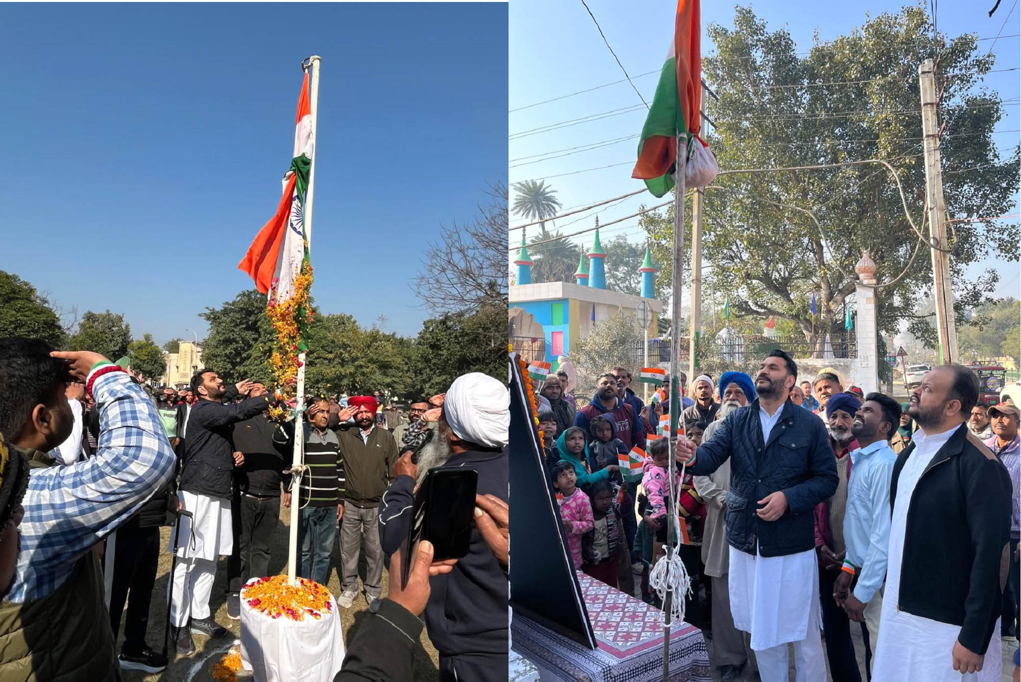 On the 76th Republic Day of the country, District Youth Congress President Sanjeev Sharma Kalu hoisted the national tricolor at various places while participating in many events in Patiala.